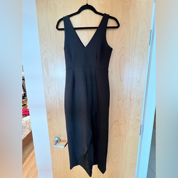 A&F Black Plunge Midi Dress - small tall - Picture 2 of 2
